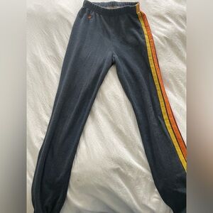 Aviator Nation Girls Size 14 navy blue striped sweatpants.  Great condition.